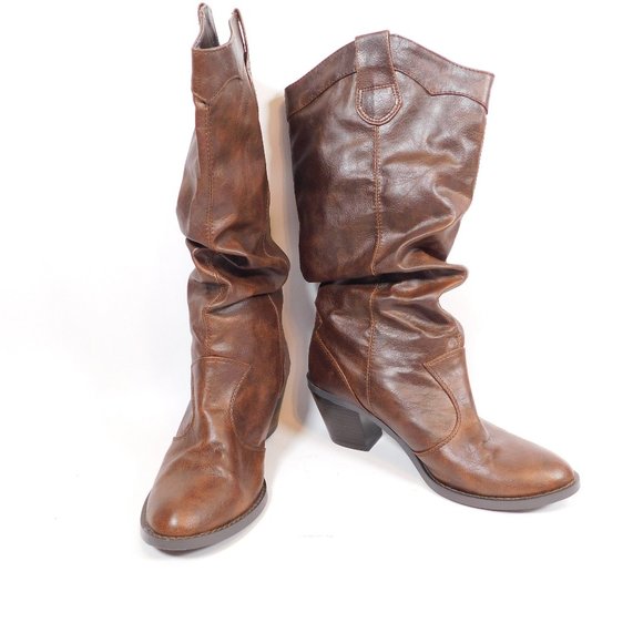 Robert Wayne Brown Slouch Boots 8 CL2854 0220 - Picture 1 of 7